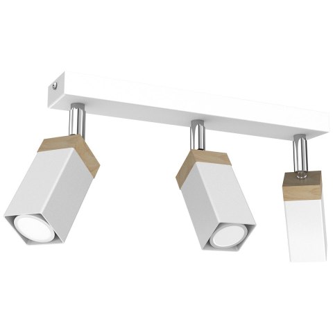Lampa sufitowa SOLO SAWN WHITE / PATINATED WOOD 3x mini GU10 Lampa sufitowa SOLO SAWN WHITE / PATINATED WOOD 3x mini GU10
