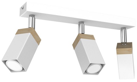Lampa sufitowa SOLO SAWN WHITE / PATINATED WOOD 3x mini GU10 Lampa sufitowa SOLO SAWN WHITE / PATINATED WOOD 3x mini GU10