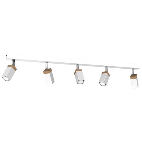 Lampa sufitowa SOLO SAWN WHITE / PATINATED WOOD 5x mini GU10