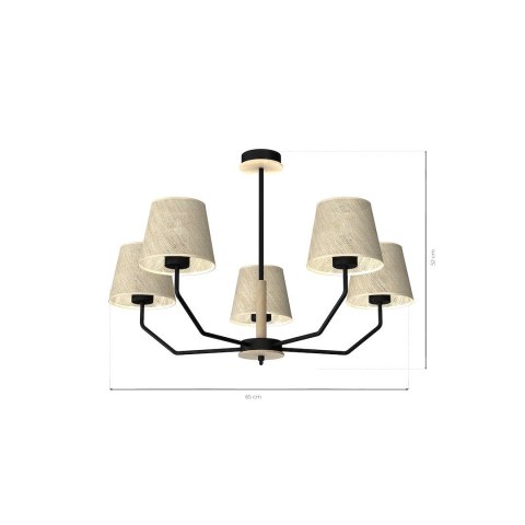 Lampa wisząca ETNA Black 5xE27