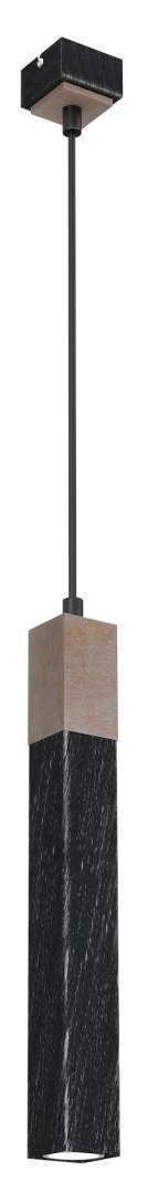 Lampa wisząca SOLO SAWN BLACK / PATINATED WOOD 1x mini GU10