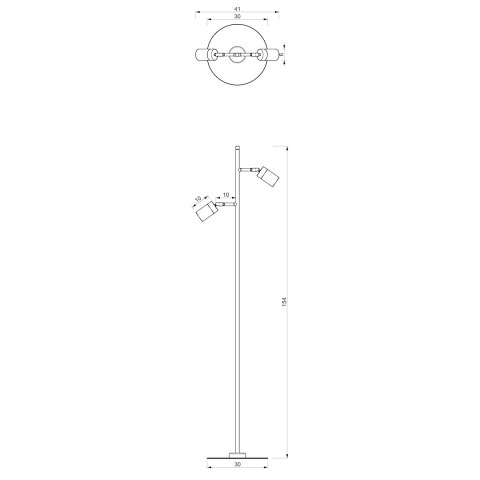Lampa podłogowa JOKER BLACK/GOLD 2xGU10