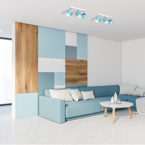 Lampa sufitowa Dixie 3xGX53 Niebieski/Biały