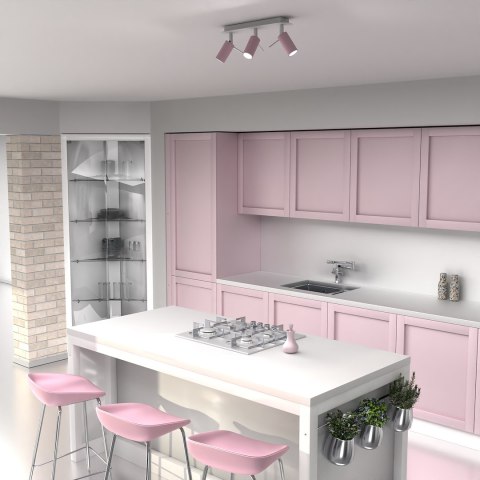 Lampa sufitowa PRESTON PINK/WHITE 3x mini GU10