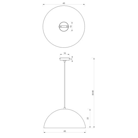 Lampa wisząca BETA BLACK/GOLD 1xE27 45cm