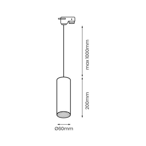Pipe Track Pendant Light White 1xGU10 Pipe Track Pendant Light White 1xGU10