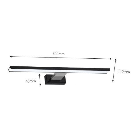 Kinkiet SHINE BLACK/CHROME 60cm 13,8W LED Kinkiet SHINE BLACK/CHROME 60cm 13,8W LED