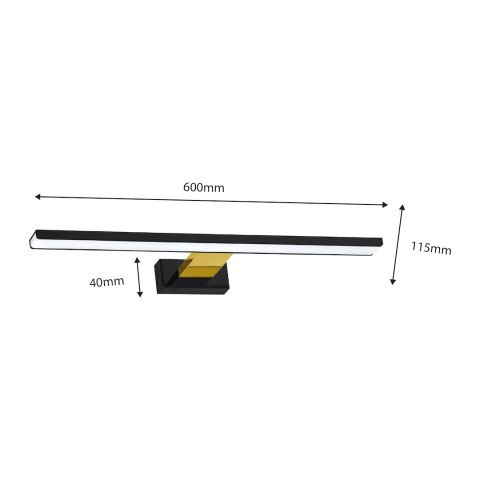 Kinkiet SHINE BLACK/GOLD 60cm 13,8W LED Kinkiet SHINE BLACK/GOLD 60cm 13,8W LED