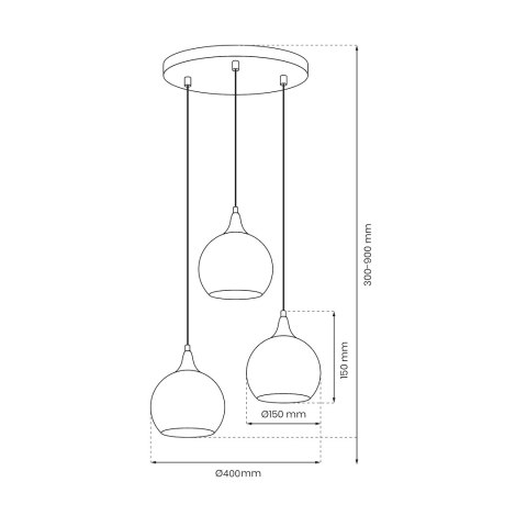 Lampa wisząca MONTE SILVER 3xE27