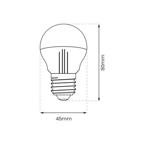 Żarówka Filamentowa LED 4W G45 E27 2700K Half Gold Żarówka Filamentowa LED 4W G45 E27 2700K Half Gold
