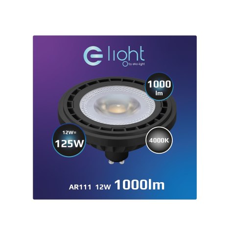 Żarówka LED 12W AR111 GU10 4000K/ Czarny Żarówka LED 12W AR111 GU10 4000K/ Czarny