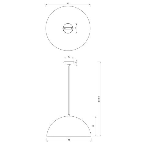 Lampa wisząca BETA BLACK/WHITE 1xE27 45cm Lampa wisząca BETA BLACK/WHITE 1xE27 45cm