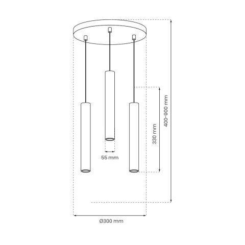 Lampa wisząca HUDSON WHITE 3xGU10 Lampa wisząca HUDSON WHITE 3xGU10