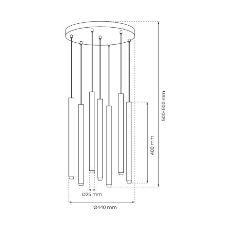 Lampa wisząca MONZA BLACK 7xG9 max 8W LED Lampa wisząca MONZA BLACK 7xG9 max 8W LED