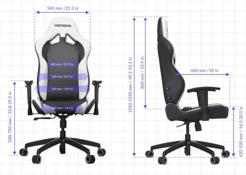 Vertagear Racing Series S-Line SL2000 Fotel Gamingowy Biały/Czerwony