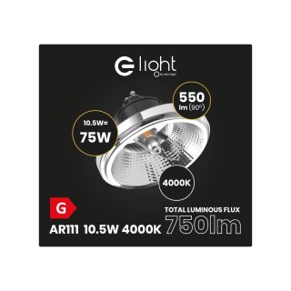 ŻARÓWKA AR111 - 10,5W GU10 4000K/ Czarny z odbłyśnikiem