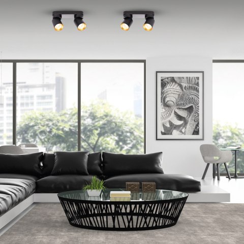 Lampa Sufitowa Andy 2xGU10 Czarny + Złoty Lampa Sufitowa Andy 2xGU10 Czarny + Złoty