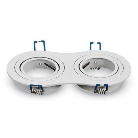 Oczko V-TAC Aluminiowe Odlew 2xGU10 Okrągłe Białe VT-783RD-WH Oczko V-TAC Aluminiowe Odlew 2xGU10 Okrągłe Białe VT-783RD-WH