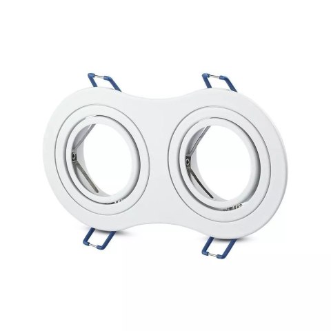 Oczko V-TAC Aluminiowe Odlew 2xGU10 Okrągłe Białe VT-783RD-WH Oczko V-TAC Aluminiowe Odlew 2xGU10 Okrągłe Białe VT-783RD-WH