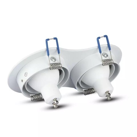 Oczko V-TAC Aluminiowe Odlew 2xGU10 Okrągłe Białe VT-783RD-WH Oczko V-TAC Aluminiowe Odlew 2xGU10 Okrągłe Białe VT-783RD-WH