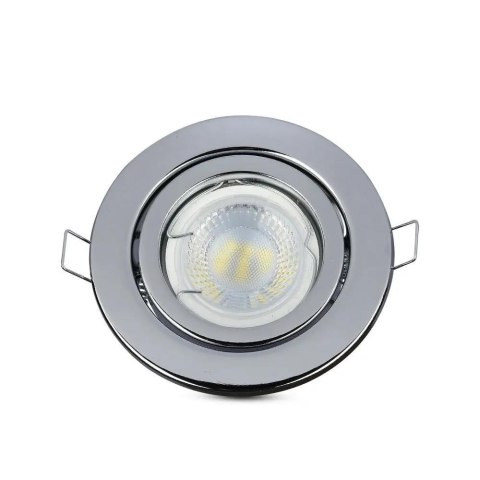 Oczko V-TAC GU10 Okrągłe Ruchome Chrom VT-7227RD-SS Oczko V-TAC GU10 Okrągłe Ruchome Chrom VT-7227RD-SS