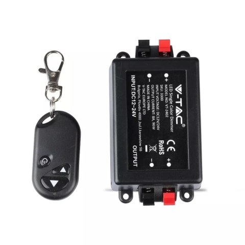 Sterownik Ściemniacz Taśm LED jednokolorowych RF Radiowy V-TAC 12V/96W 24V/192W 8A VT-4083 Sterownik Ściemniacz Taśm LED jednokolorowych RF Radiowy V-TAC 12V/96W 24V/192W 8A VT-4083