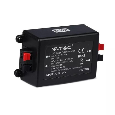 Sterownik Ściemniacz Taśm LED jednokolorowych RF Radiowy V-TAC 12V/96W 24V/192W 8A VT-4083 Sterownik Ściemniacz Taśm LED jednokolorowych RF Radiowy V-TAC 12V/96W 24V/192W 8A VT-4083