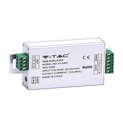 Wzmacniacz Taśm LED RGB 5050 12V-144W 24V-288W V-TAC VT-2407A Wzmacniacz Taśm LED RGB 5050 12V-144W 24V-288W V-TAC VT-2407A