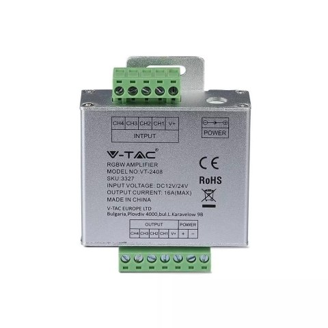 Wzmacniacz Taśm LED RGBW RGBW 12V-144W 24V-288W V-TAC VT-2408 Wzmacniacz Taśm LED RGBW RGBW 12V-144W 24V-288W V-TAC VT-2408