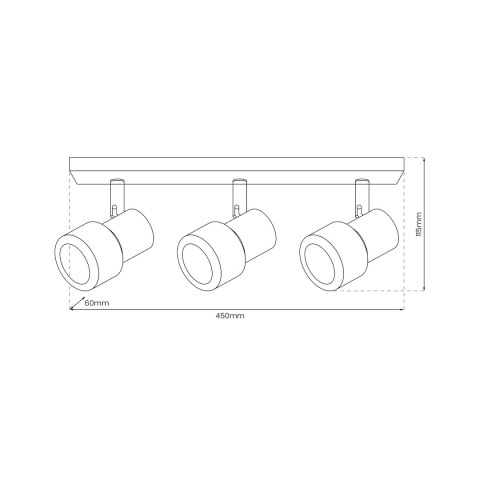 Lampa Sufitowa Cino 3xGU10 Biały + Chrom Lampa Sufitowa Cino 3xGU10 Biały + Chrom