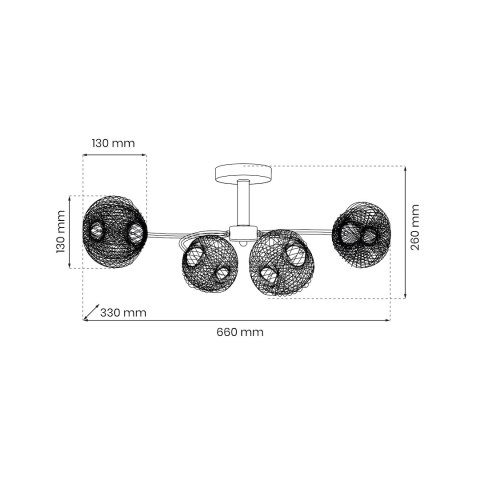 Lampa sufitowa OAKLAND 4xE27