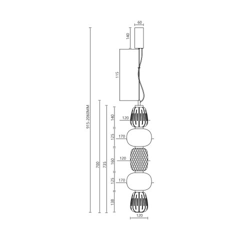 Lampa wisząca CARO GOLD 40W LED Lampa wisząca CARO GOLD 40W LED