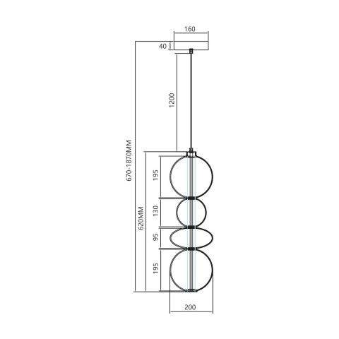 Lampa wisząca DAPHNE SMOKED 36W Lampa wisząca DAPHNE SMOKED 36W