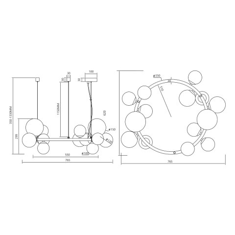 Lampa wisząca MILA 14xG9 Lampa wisząca MILA 14xG9
