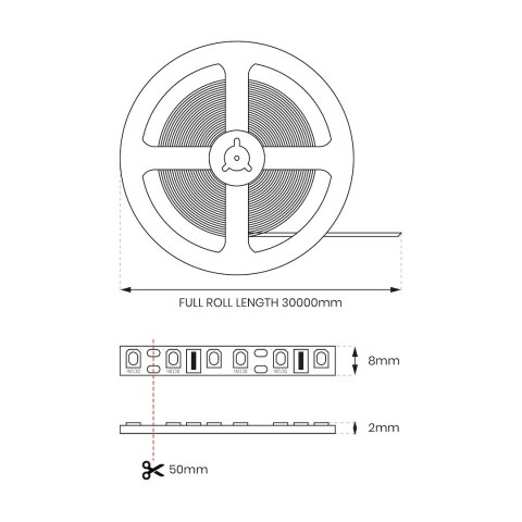Taśma COB 480/m 4000K IP20 24V 30m Taśma COB 480/m 4000K IP20 24V 30m
