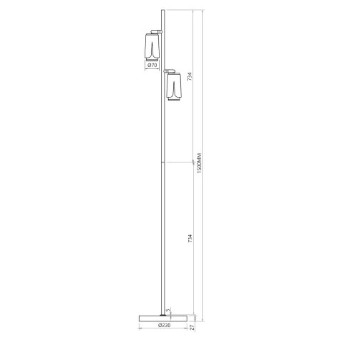 Flower Chrome Lampa Podłogowa 2xGU10 Biały