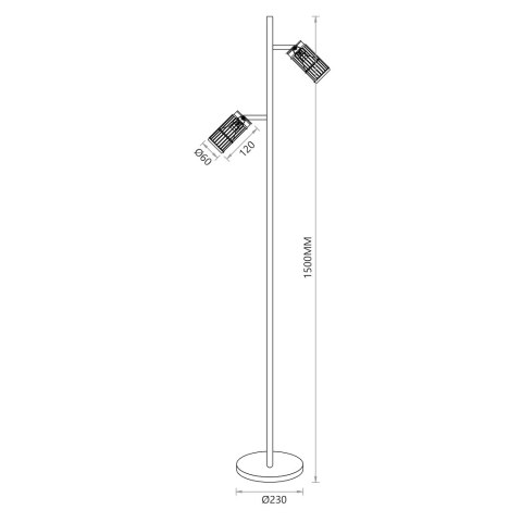 VERTICAL BLACK LAMPA PODŁOGOWA 1xGU10 VERTICAL BLACK LAMPA PODŁOGOWA 1xGU10