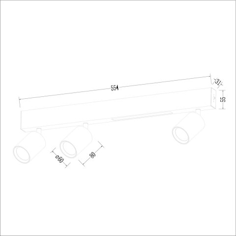 Lampa Sufitowa Magnet 9W+3xGU10 3000/4000K Biały