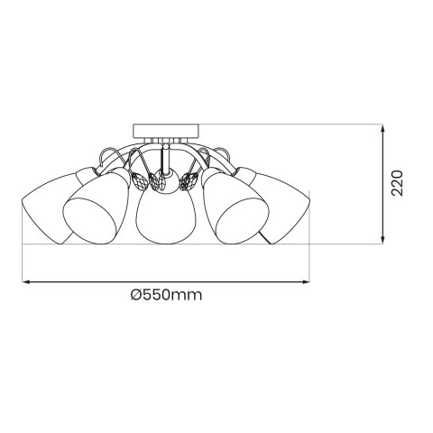 Lampa sufitowa PIREUS 5xE27 Lampa sufitowa PIREUS 5xE27