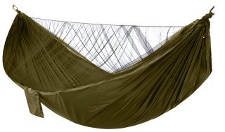 Hamak turystyczny z moskitierą 290x140 cm zielony