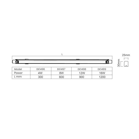 Listwa LED Vito T5 8W 4000K 60cm Listwa LED Vito T5 8W 4000K 60cm