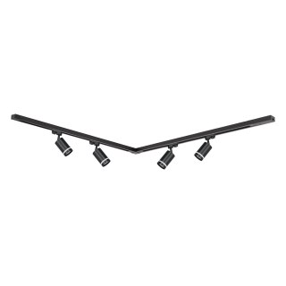 Zestaw Szynoprzewód 4xPipe Ring GU10 + Prowadnica 2x1m + Złączki - Czarny