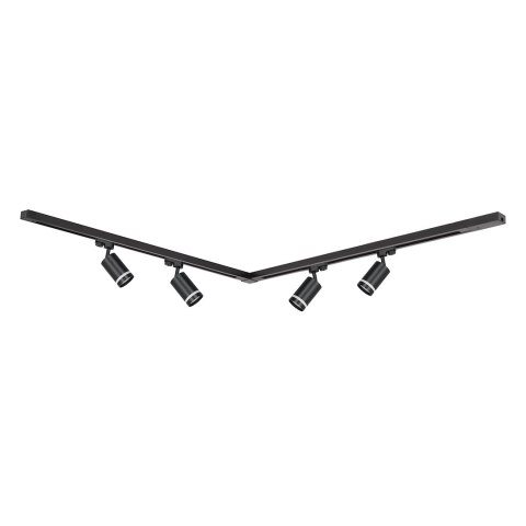 Zestaw Szynoprzewód 4xPipe Ring GU10 + Prowadnica 2x1m + Złączki - Czarny