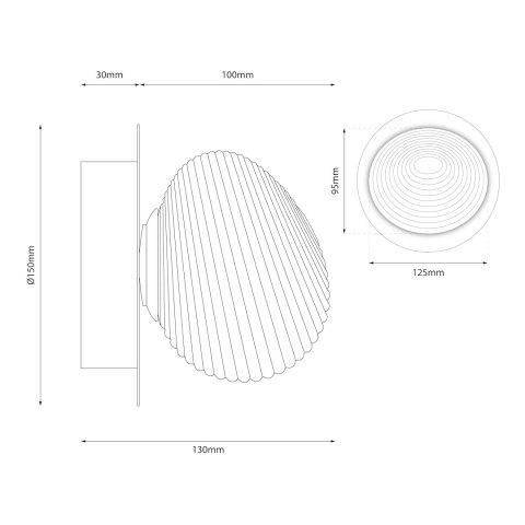 Kinkiet / lampa sufitowa BOLLA SMOKED 3W LED Kinkiet / lampa sufitowa BOLLA SMOKED 3W LED