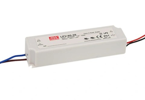 MEAN WELL Zasilacz impulsowy; LED; 60W; 24V; 2.5A; 90-264VAC; 127-370VDC; IP67 MEAN WELL Zasilacz impulsowy; LED; 60W; 24V; 2.5A; 90-264VAC; 127-370VDC; IP67