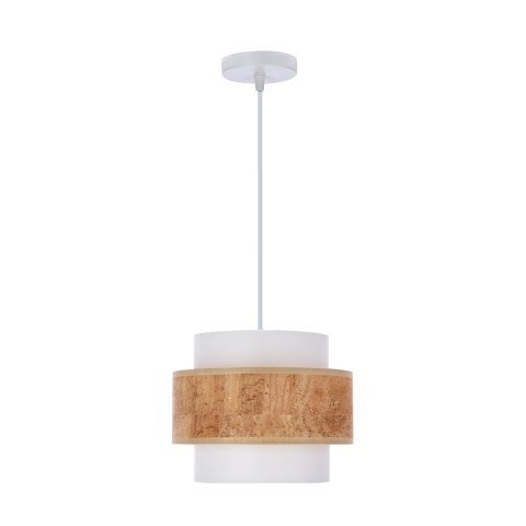 Cork lampa wisząca biały 1x40w e27 abażur biały+beżowy Cork lampa wisząca biały 1x40w e27 abażur biały+beżowy