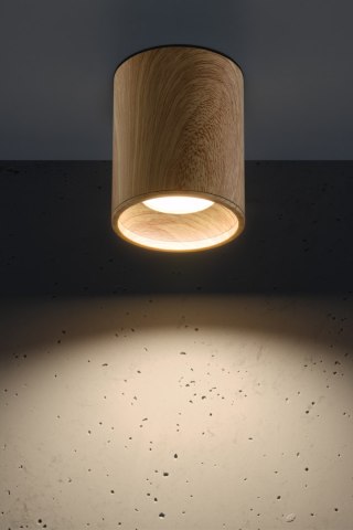 TUBA LAMPA SUFITOWA 1X15W GU10 7,9/10 DREWNIANY