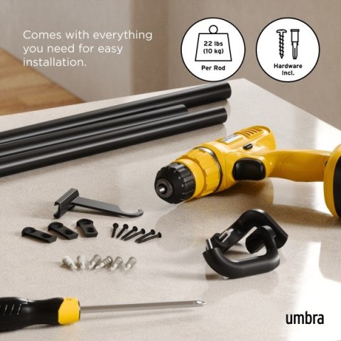 UMBRA karnisz TWILIGHT 168 - 365 cm czarny mat UMBRA karnisz TWILIGHT 168 - 365 cm czarny mat