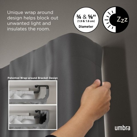UMBRA karnisz TWILIGHT DOUBLE 76 - 213 cm czarny mat UMBRA karnisz TWILIGHT DOUBLE 76 - 213 cm czarny mat