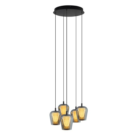 Lampa Wisząca Keso Round 5xLED czarna PL0142-5 Lampa Wisząca Keso Round 5xLED czarna PL0142-5